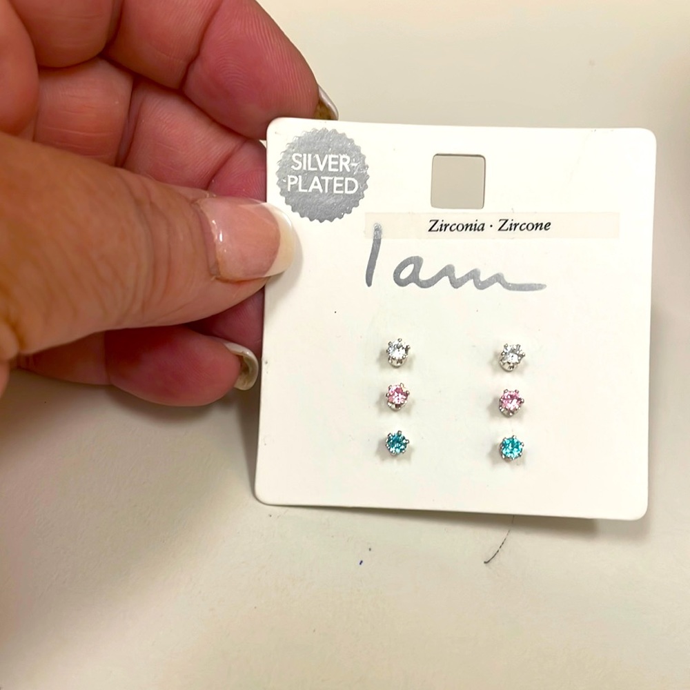 Iam Silver Plated Zirconia Earrings